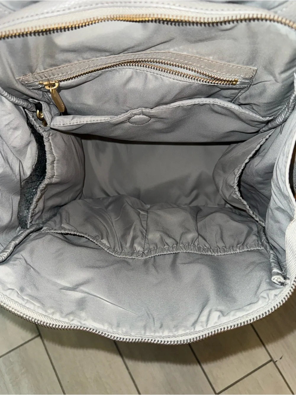 Freshly Picked Classic Diaper Bag II | Full Size Backpack | Gray Vegan Leather |